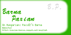 barna paxian business card